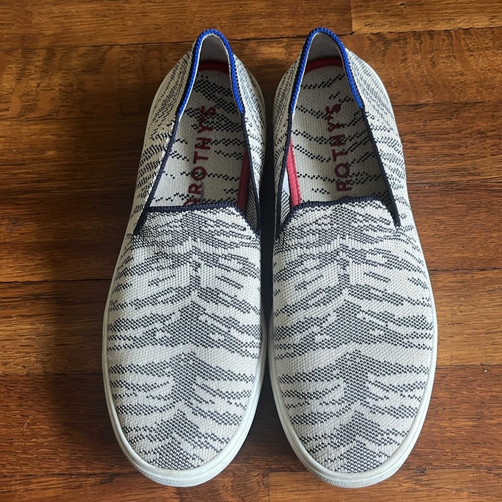 Rothy's Cream and Black Patterned Sneakers - Picture 3 of 11